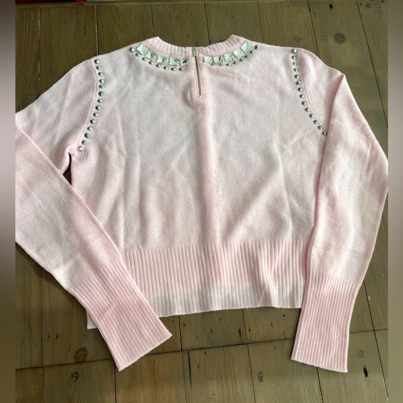 Miu Miu WOOL AND CASHMERE CARDIGAN WITH APPLIQUÉS IN ALABASTER PINK NWT - Picture 4 of 7